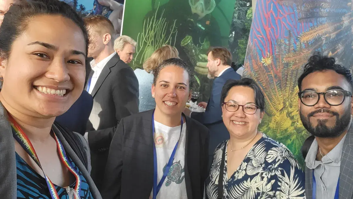 Gemma Nelson and Kathryn Audroing with AOSIS Advisors Joan Yang and Saeed Hamid