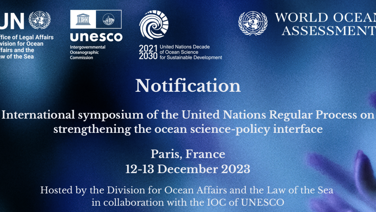 International Symposium of the United Nations Regular Process on strengthening the ocean science-policy interface